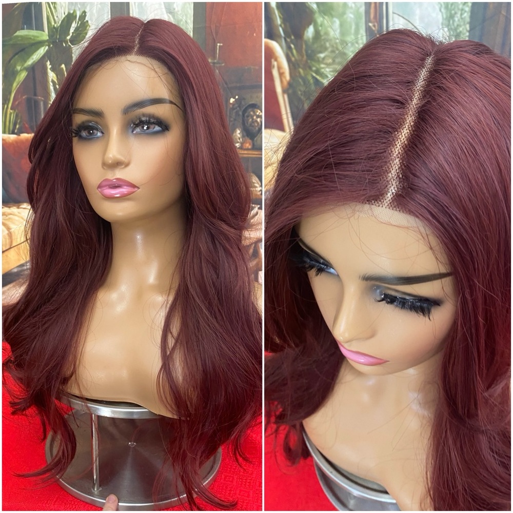 LAST ONE Maroon red wine lace front wig
